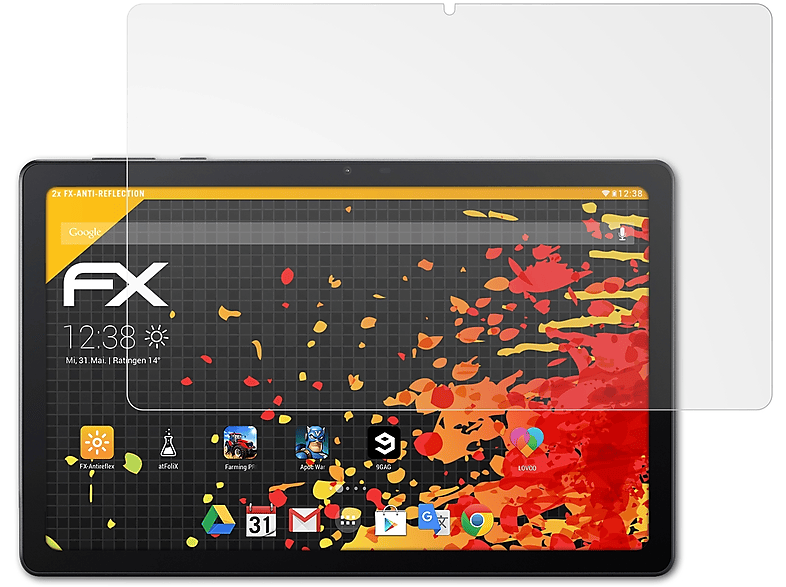 ATFOLIX 2x FX-Antireflex Displayschutz(für Acer Iconia Tab P10)