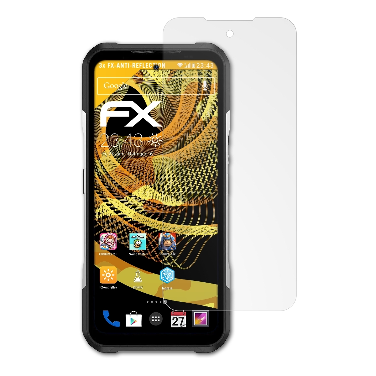ATFOLIX 3x FX-Antireflex Displayschutz(für Pro) V20 Doogee