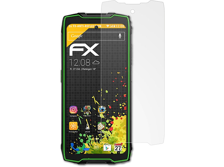 ATFOLIX 3x FX-Antireflex Displayschutz(für Blackview BV9300)