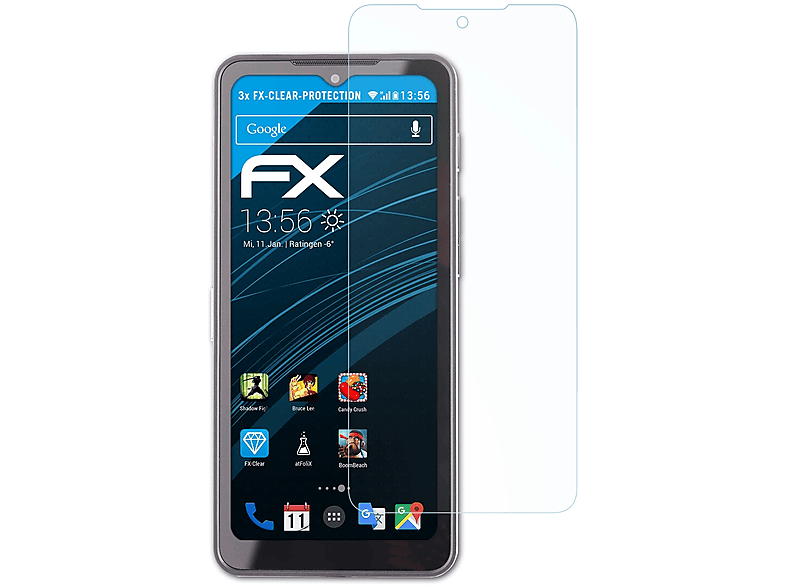 ATFOLIX 3x Displayschutz(für FX-Clear Caterpillar S75) CAT