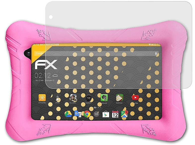 ATFOLIX 2x FX-Antireflex Displayschutz(für Pritom P7 Kids Tablet) | Tabletschutzfolien