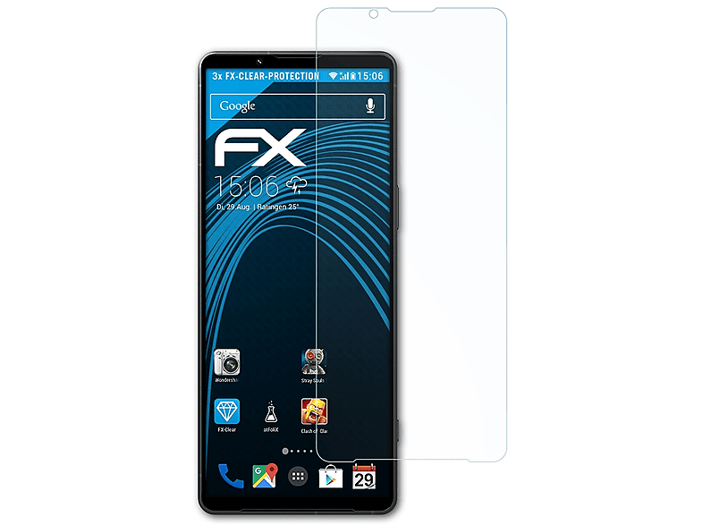 1 3x FX-Clear Sony Xperia ATFOLIX Displayschutz(für V)
