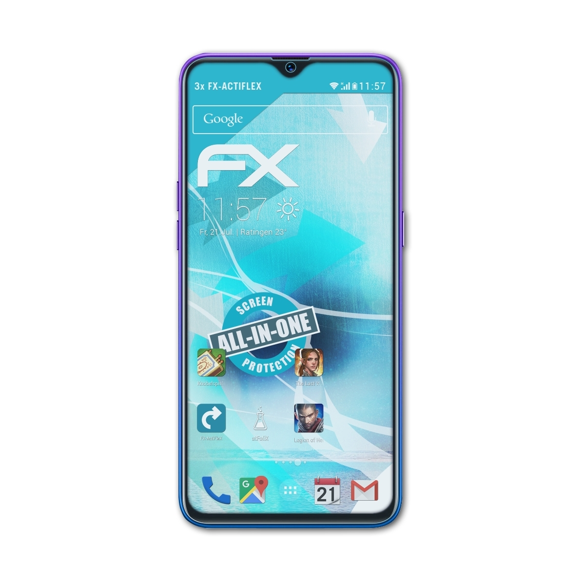 ATFOLIX Pro) Displayschutz(für FX-ActiFleX 3x Realme 5