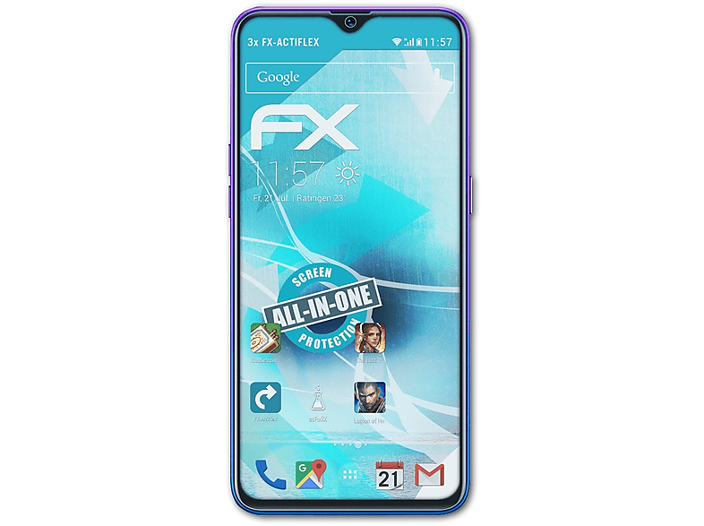 ATFOLIX Pro) Displayschutz(für FX-ActiFleX 3x Realme 5