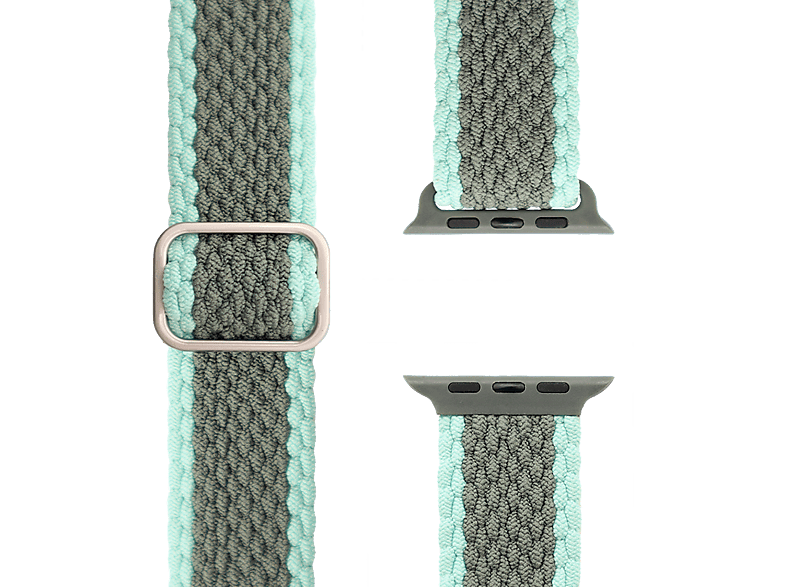 APFELBAND Geflochtenes Flex Loop Bicolor / 38mm | 40mm | 41mm, Ersatzarmband, Apple, Watch Series 1 - Series 9 und SE, Grün | Smartwatch Armbänder