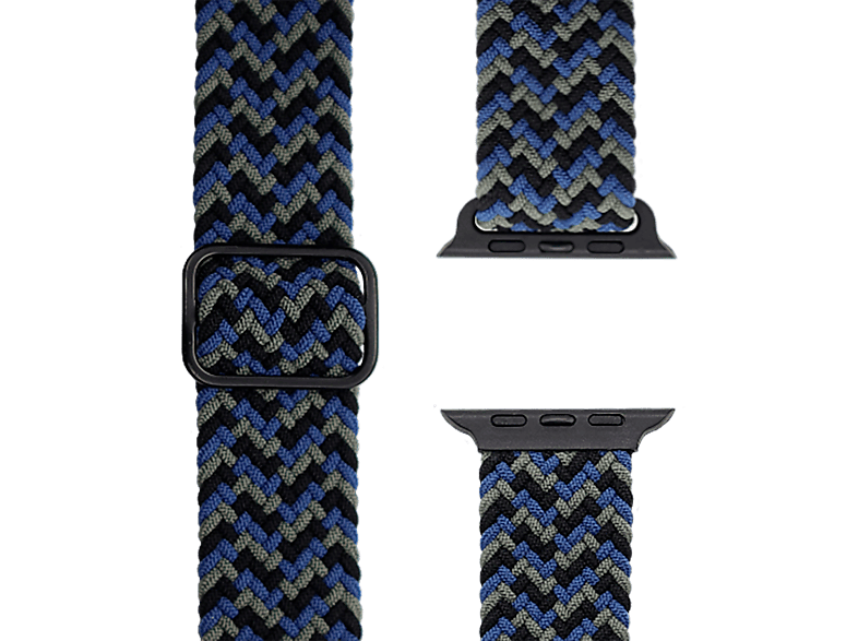 APFELBAND Geflochtenes Flex Loop Multicolor / 38mm | 40mm | 41mm, Ersatzarmband, Apple, Watch Series 1 - Series 9 und SE, Blau/Grün