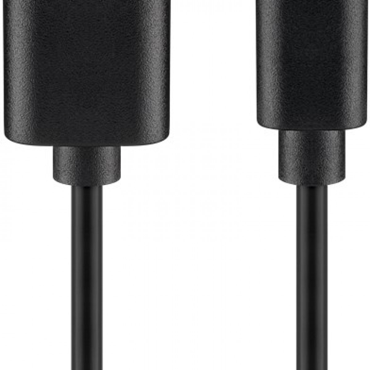 Schwarzes Kabel mit zwei Steckern.