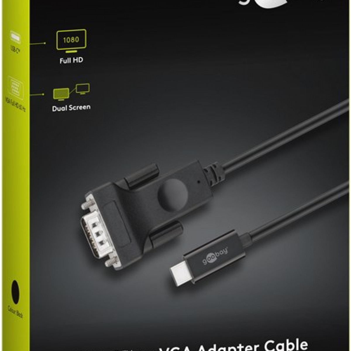 GOOBAY USB-C™-auf-VGA-Adapterkabel USB-C-Adapterkabel, Schwarz