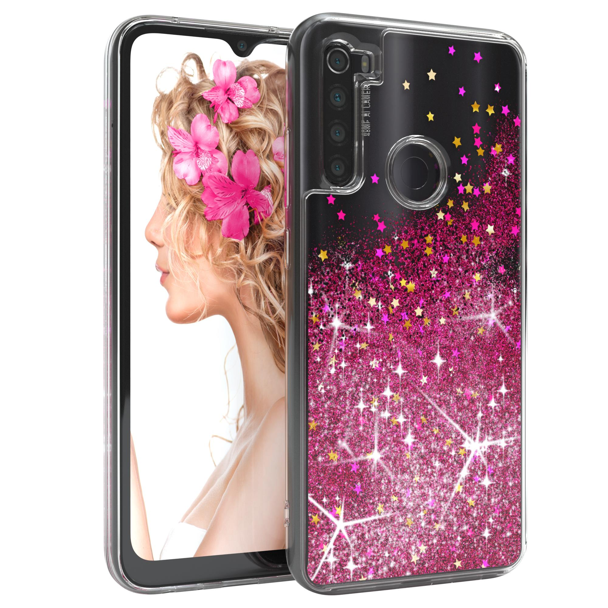 Glitzerhülle Xiaomi, EAZY CASE Redmi Flüssig, Note 8T, Pink Backcover,