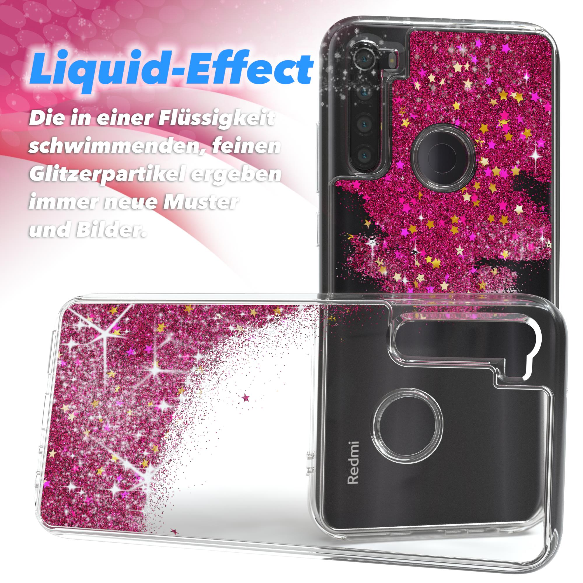 Backcover, Xiaomi, Redmi 8T, Flüssig, EAZY CASE Glitzerhülle Note Pink