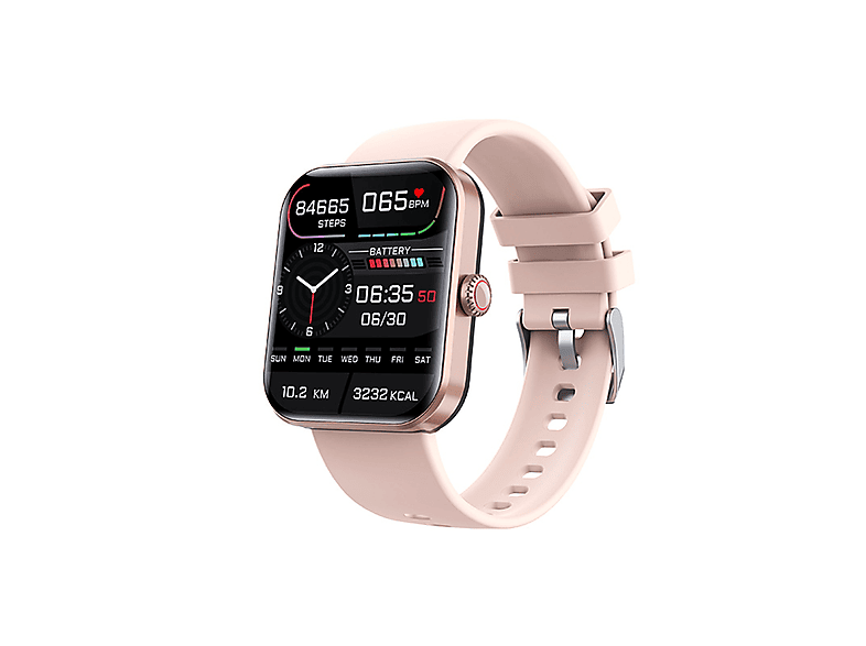 SYNTEK Smart Watch Gold Herzfrequenz Blutdruck Oxymetrie Blutzucker Wasserdicht Smartwatch Aluminium Umweltfreundliches Silikon, 220mm, Gold