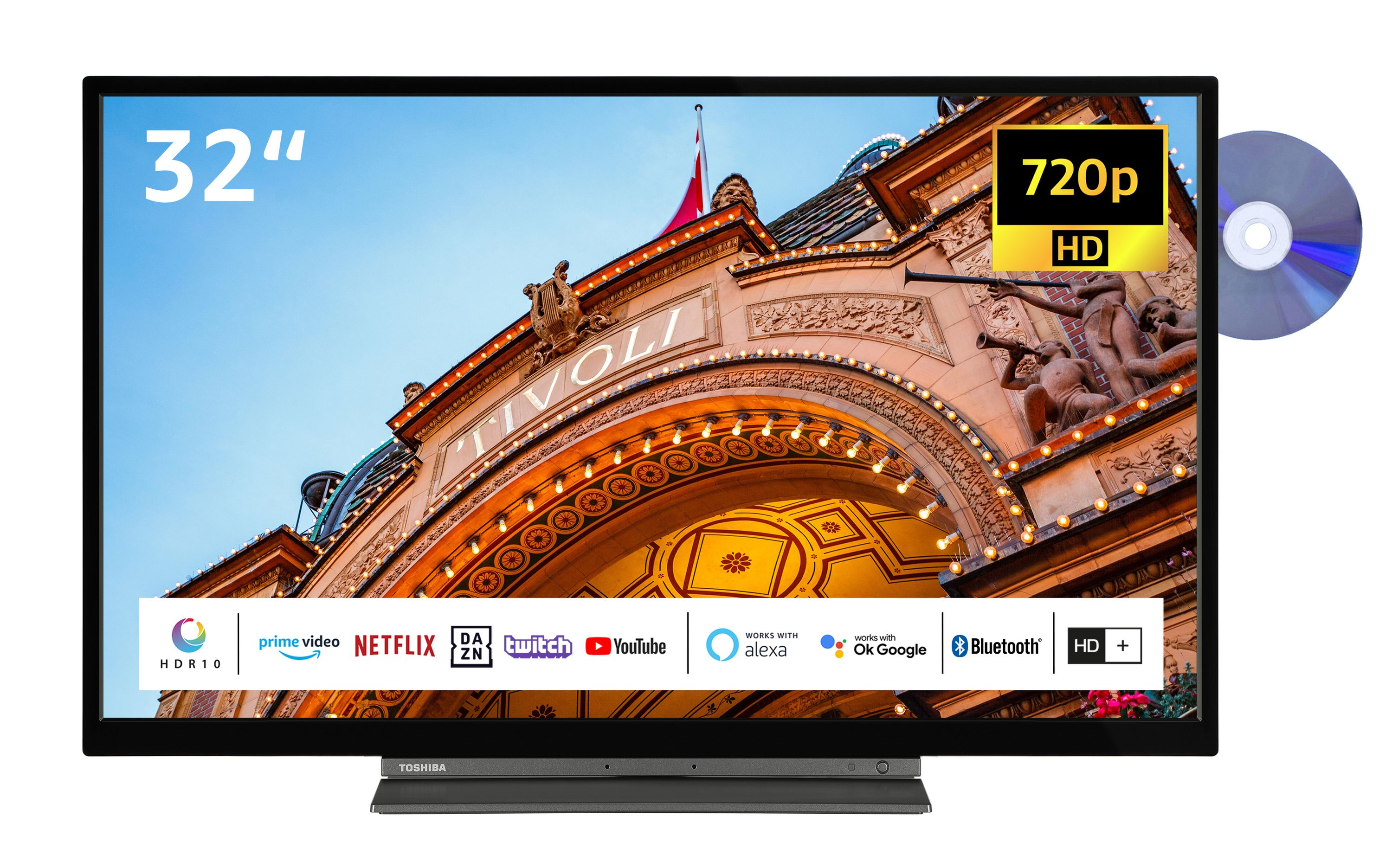 TV TV) TOSHIBA LED Zoll cm, HD-ready, / (Flat, 80 32 32WD3C63DAW SMART