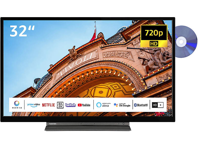 TOSHIBA 32WD3C63DAW LED TV (Flat, 32 Zoll / 80 cm, HD-ready, SMART TV ...