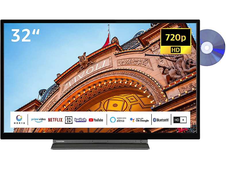 80 32 TV) 32WD3C63DAW TOSHIBA TV cm, LED / Zoll HD-ready, (Flat, SMART