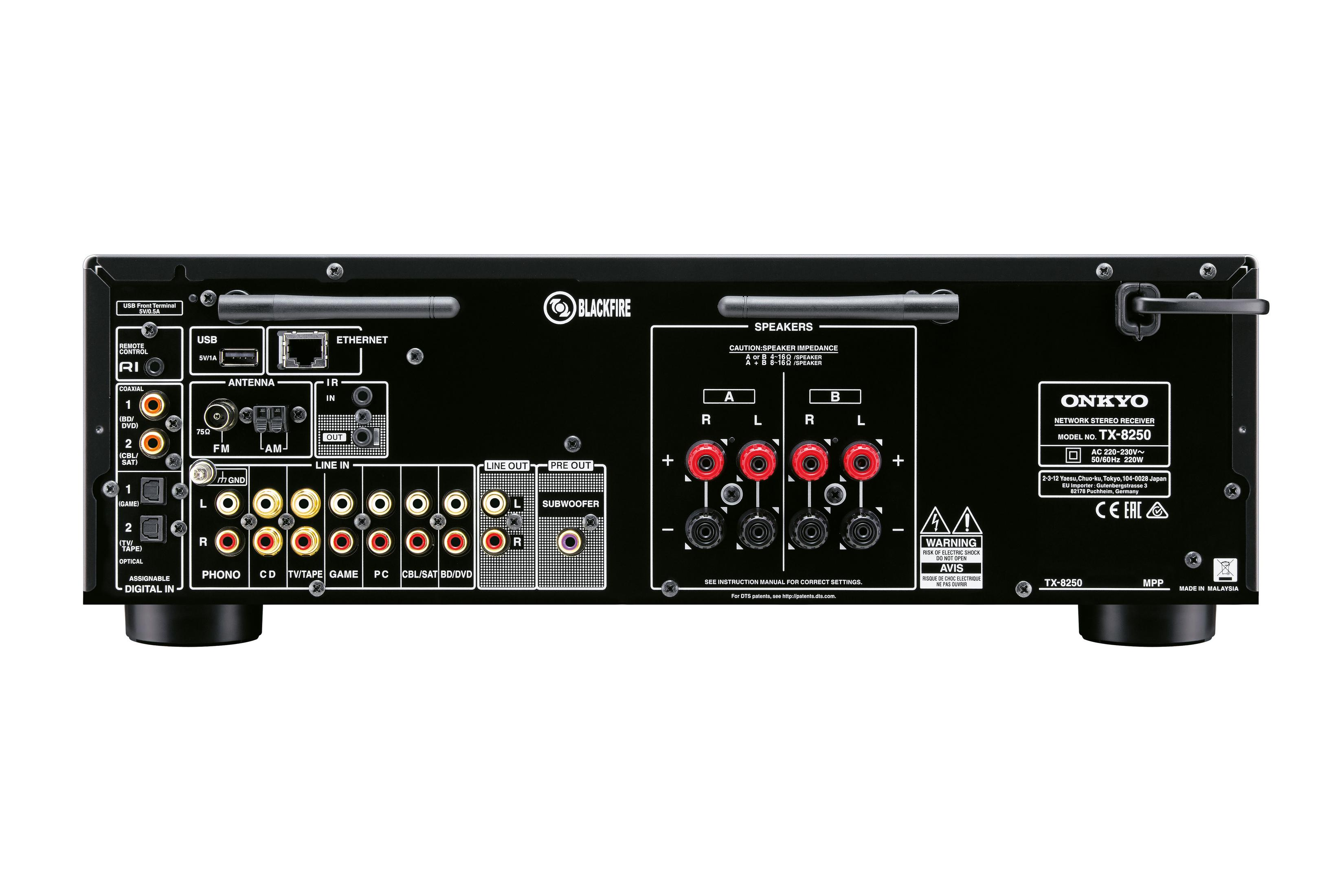ONKYO TX-8250(B) / STEREO RECEIVER Stereo-Receiver Schwarz) Kanäle, (2