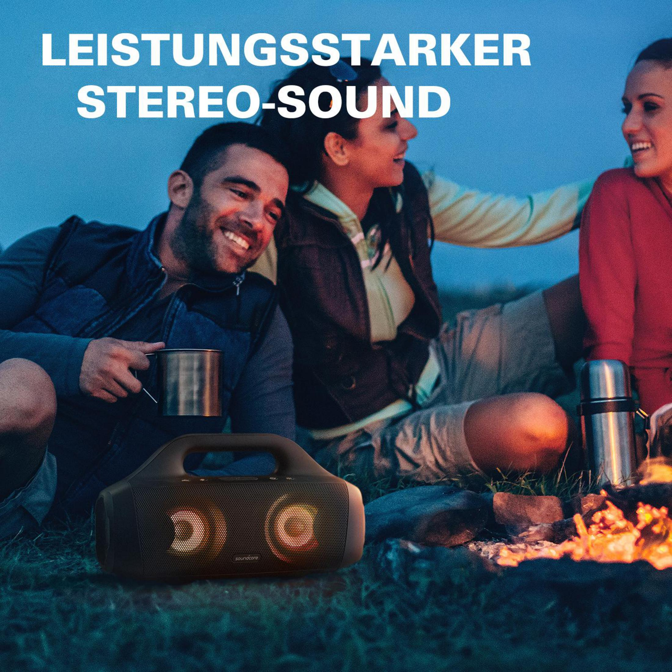 SOUNDCORE BY ANKER A3126G11 SELECT Lautsprecher, Wasserfest Bluetooth SPEAKER BT Schwarz, PRO