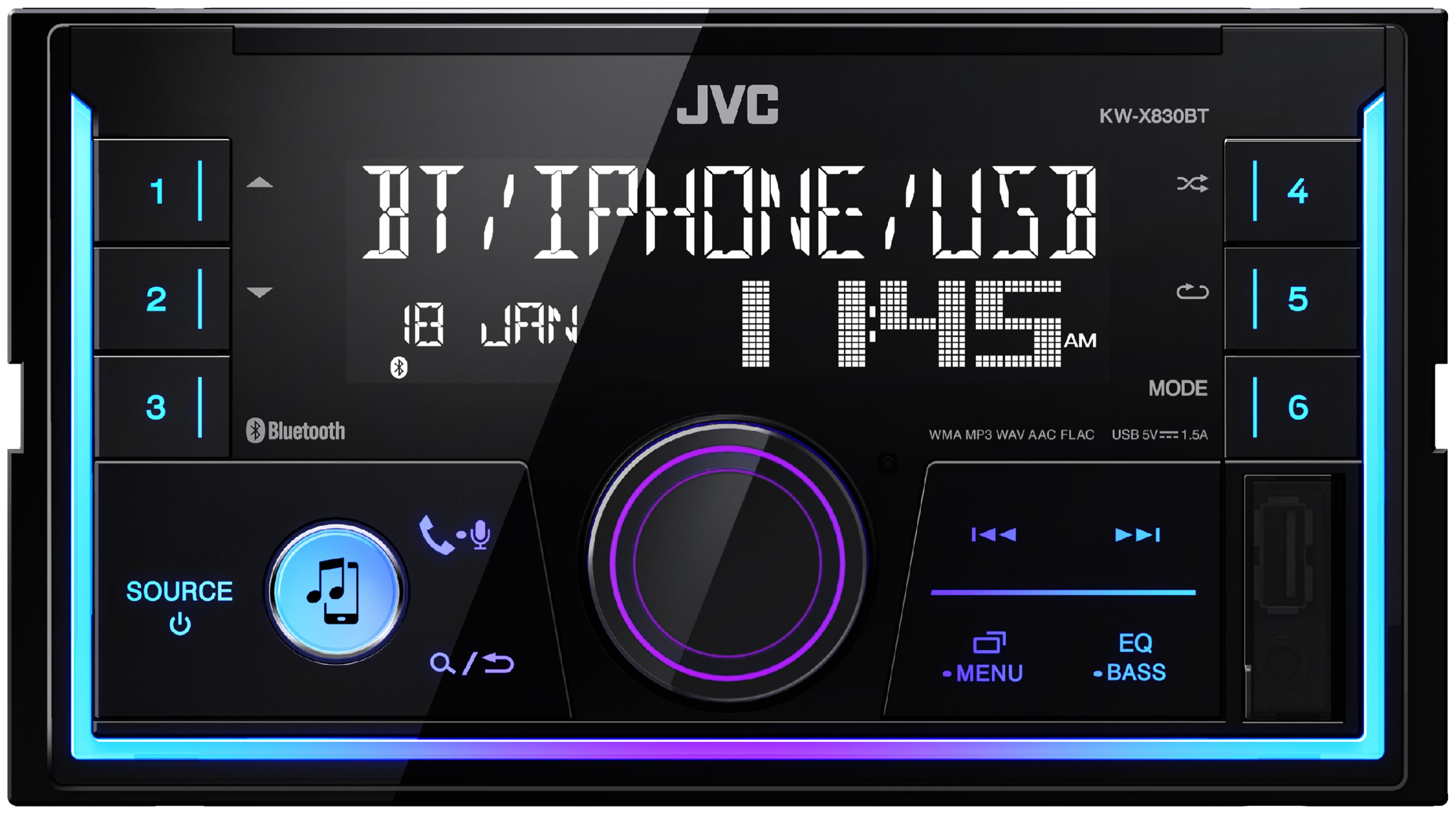 JVC KWX 830 2 Watt DIN Autoradio BT 50 (Doppel-DIN)