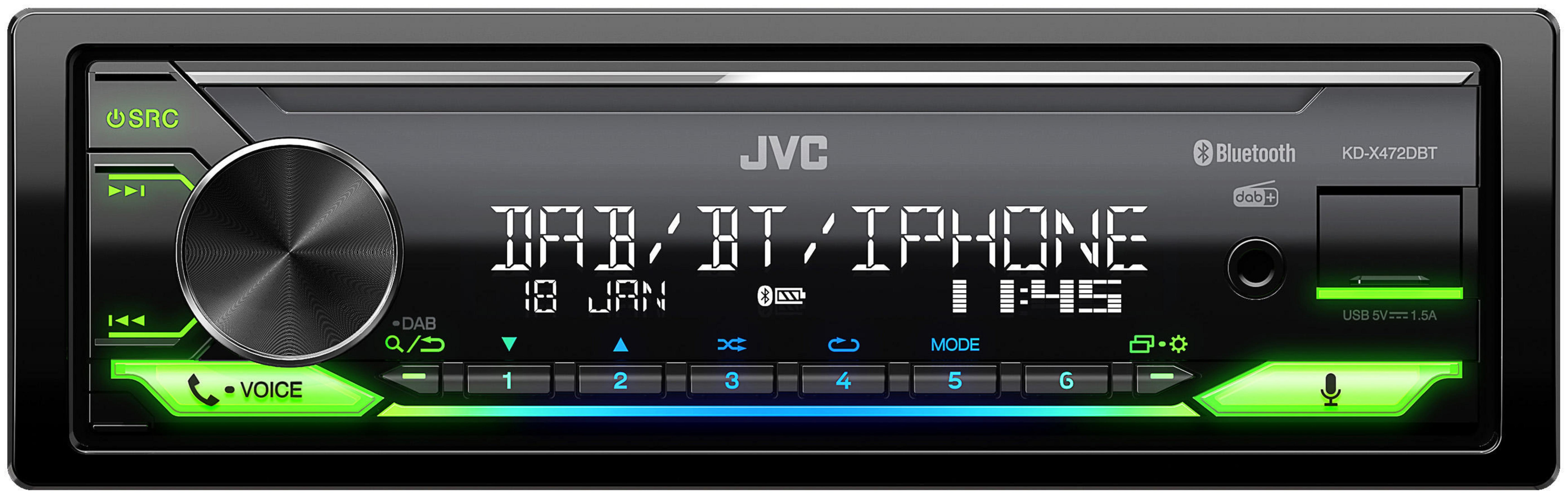 JVC KD-X 472 Watt Autoradio 50 DIN, DBT 1