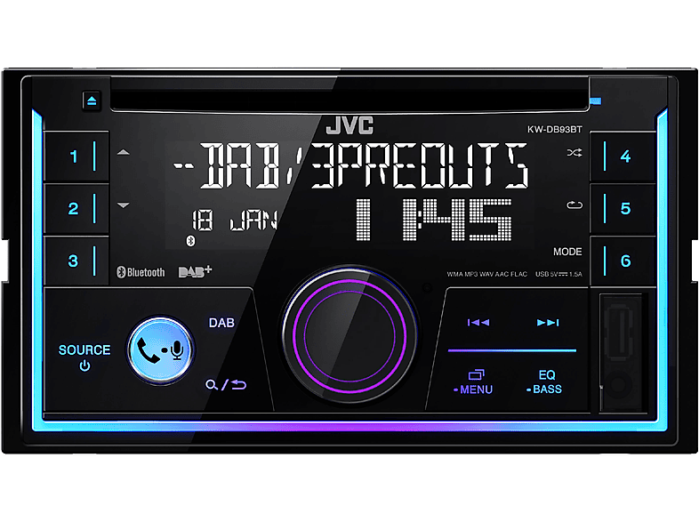 JVC KW-DB 93 BT Autoradio 2 DIN (Doppel-DIN), 50 Watt