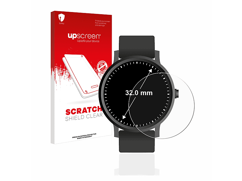 UPSCREEN Kratzschutz klare Schutzfolie(für Universal Armbanduhren (Kreisrund, ø: 32 mm))