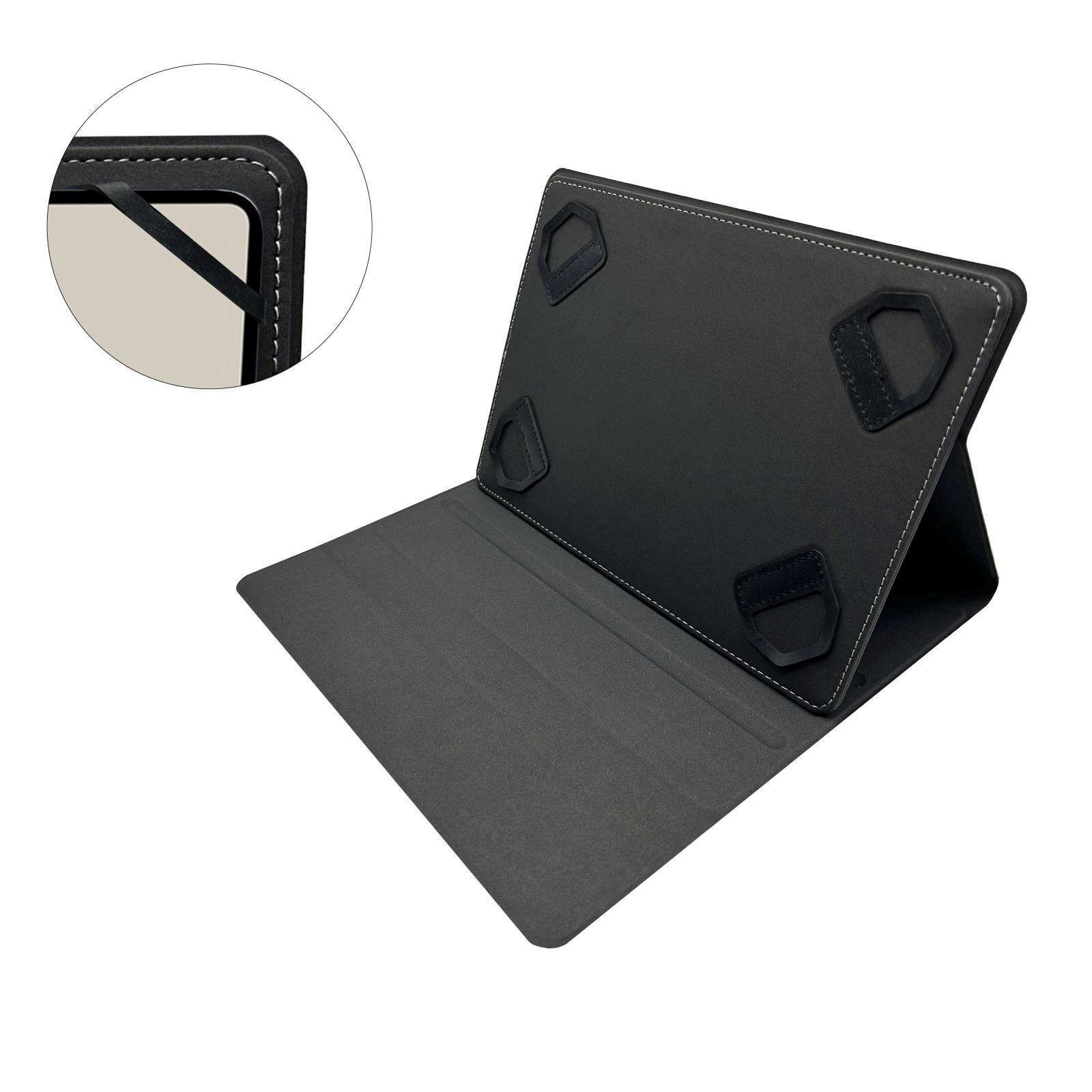 LOBWERK 2in1 Set (Bluetooth Schutzhülle Schwarz 9-11 + Kunststoff, für für Universal Bookcover Zoll Cover) Tastatur