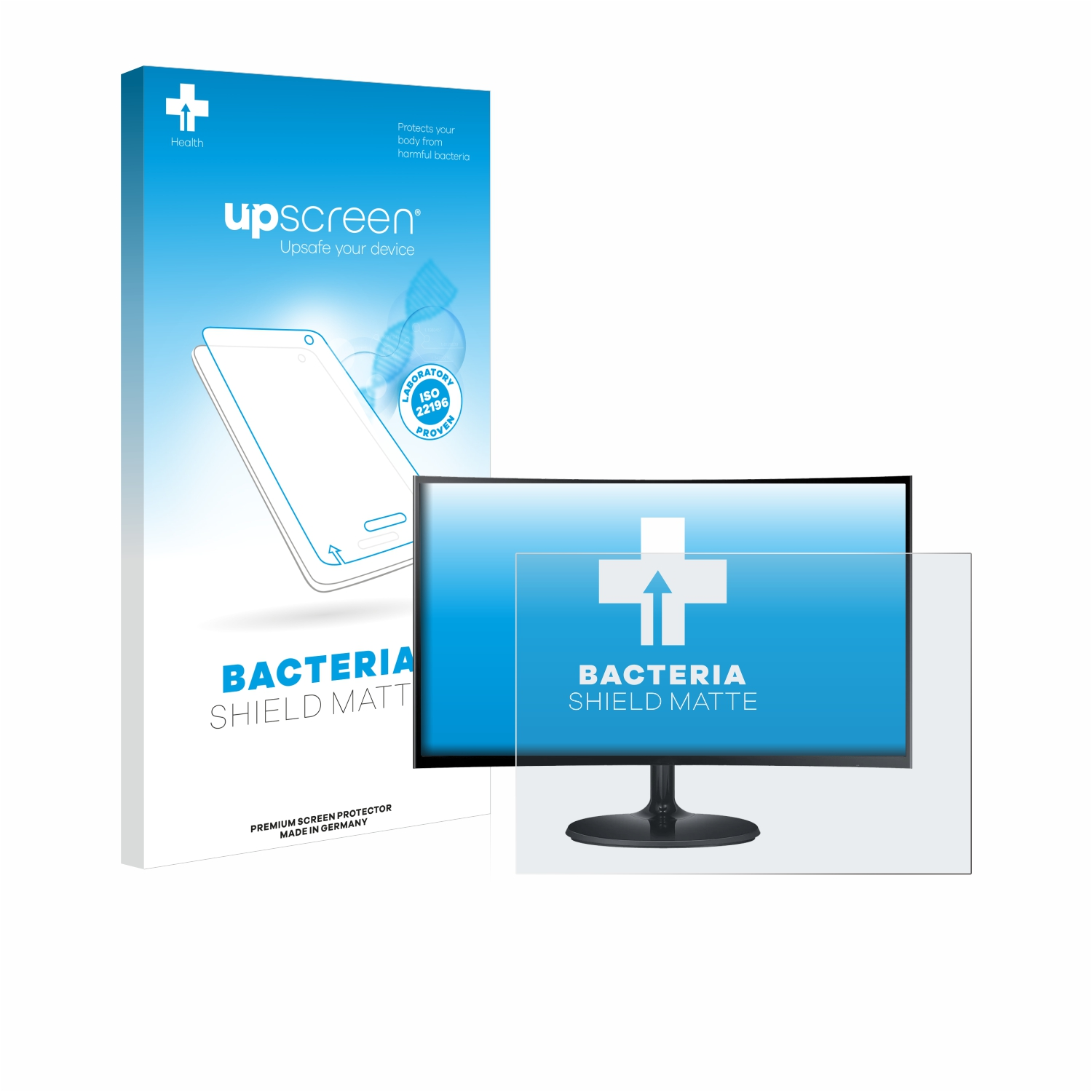 UPSCREEN antibakteriell entspiegelt Curved matte Monitor Schutzfolie(für Samsung C24F396FHR)