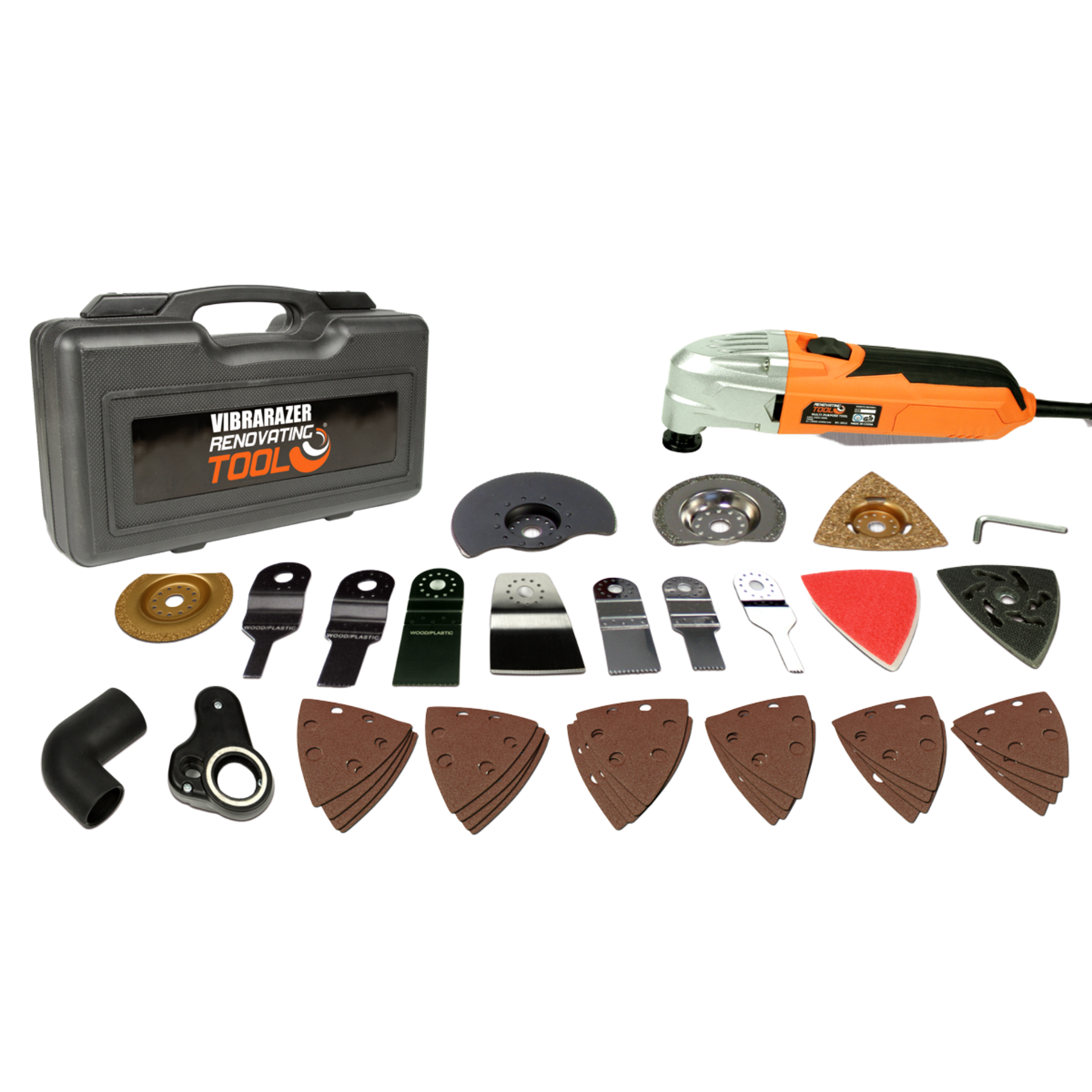 INDUSTEX Vibrarazer Renovating 40 Series Multifunktionswerkzeug, Tool® orange mit Pro Zubehörteilen Plus 