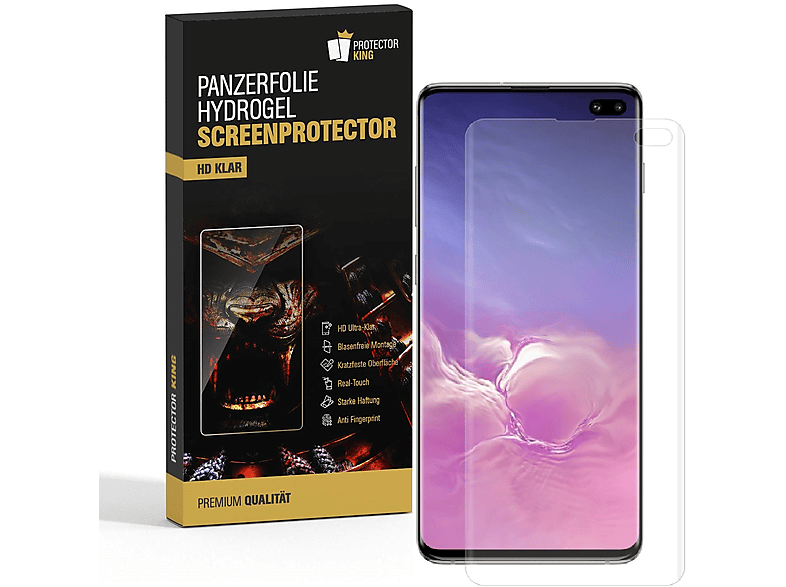 HYDROGEL PROTECTORKING Displayschutzfolie(für S10 KLAR Galaxy Samsung 4x Panzerschutz HD Plus)