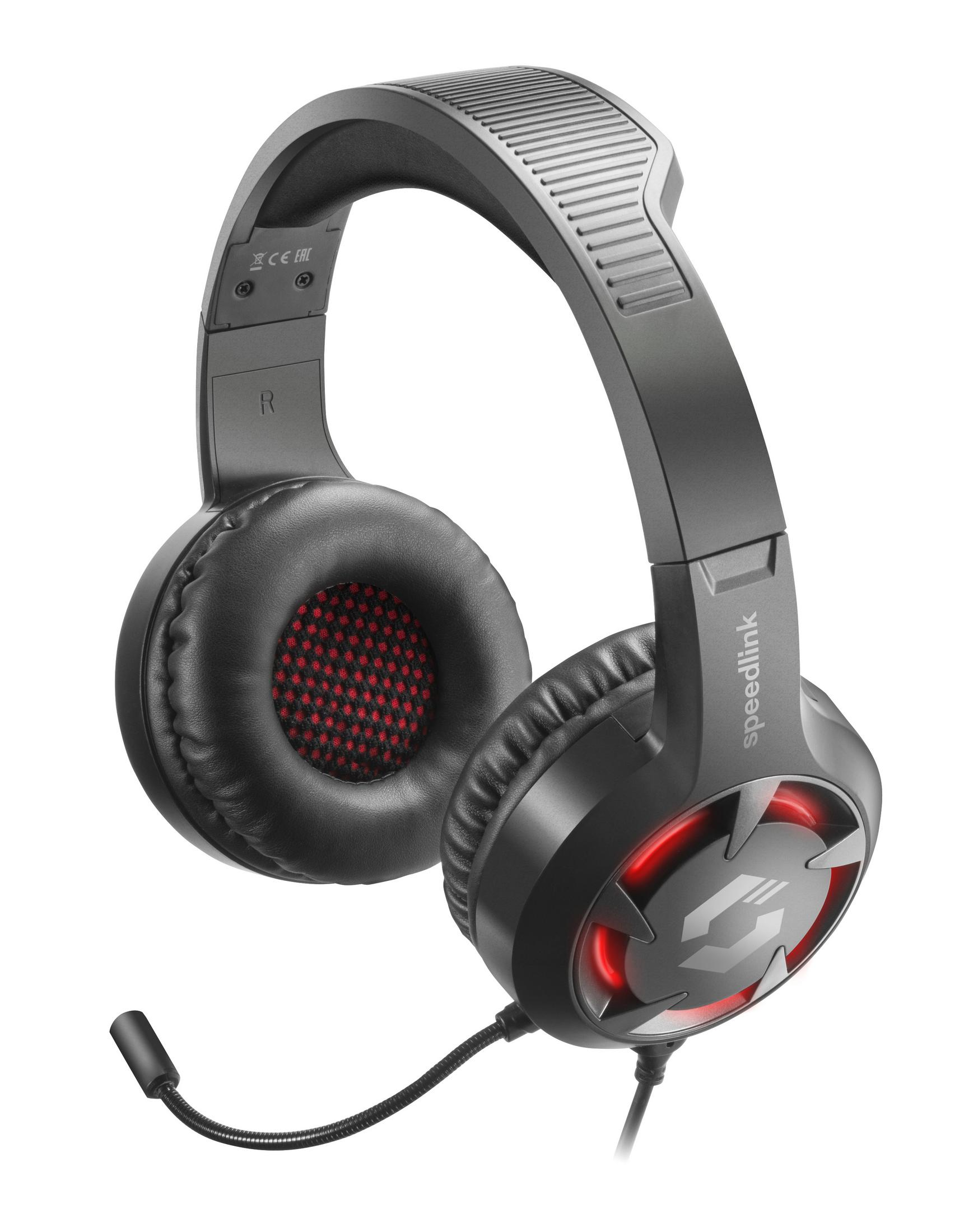 SPEEDLINK SL-860008-BK CASAD BLACK, Over-ear Headset Schwarz Gaming