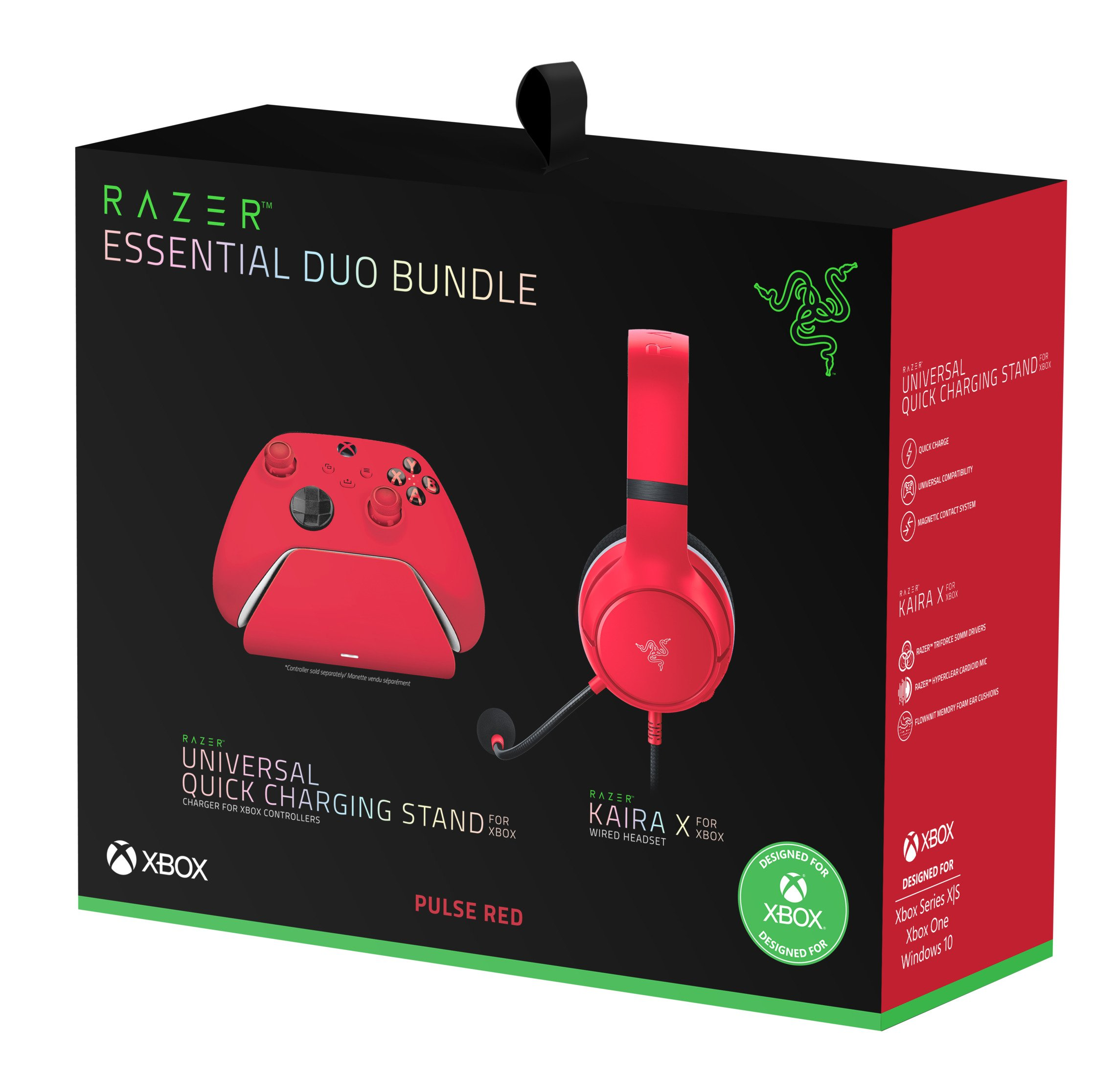 RAZER RZ82-03970200-B3M1 ESSENTIAL DUO RED, Headset Gaming Rot Over-ear Bundle