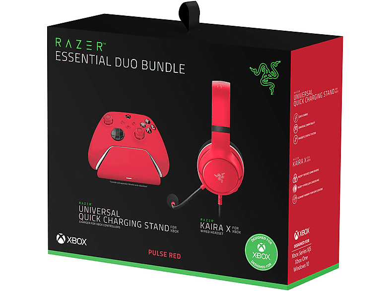 RAZER RZ82-03970200-B3M1 ESSENTIAL DUO RED, Over-ear Gaming Headset Bundle Rot
