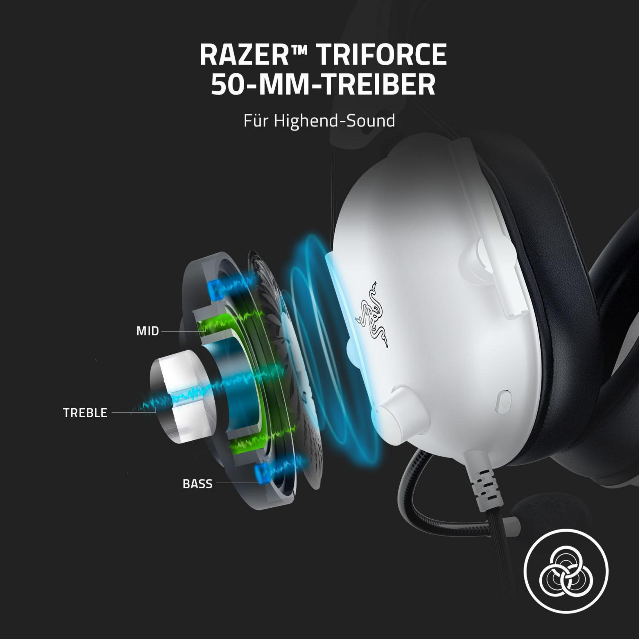 X In-ear RAZER BLACKSHARK Headset Gaming WHITE, RZ04-03240700-R3M1 Weiß V2