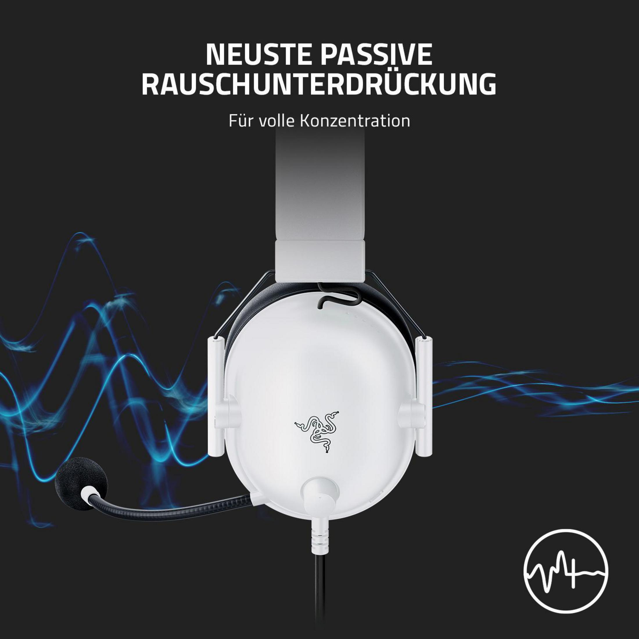 RAZER RZ04-03240700-R3M1 BLACKSHARK V2 Headset Gaming WHITE, X Weiß In-ear