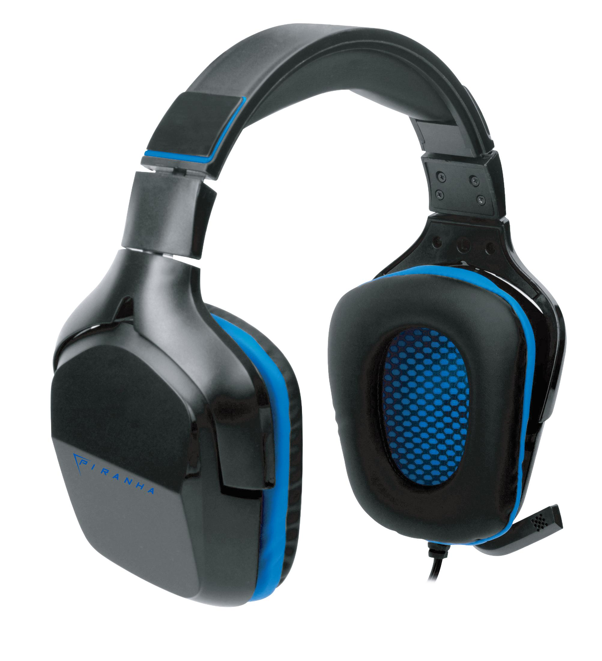 PIRANHA PI397079 HEADSET HP90 Over-ear Headset 7.1, Gaming Schwarz/Blau