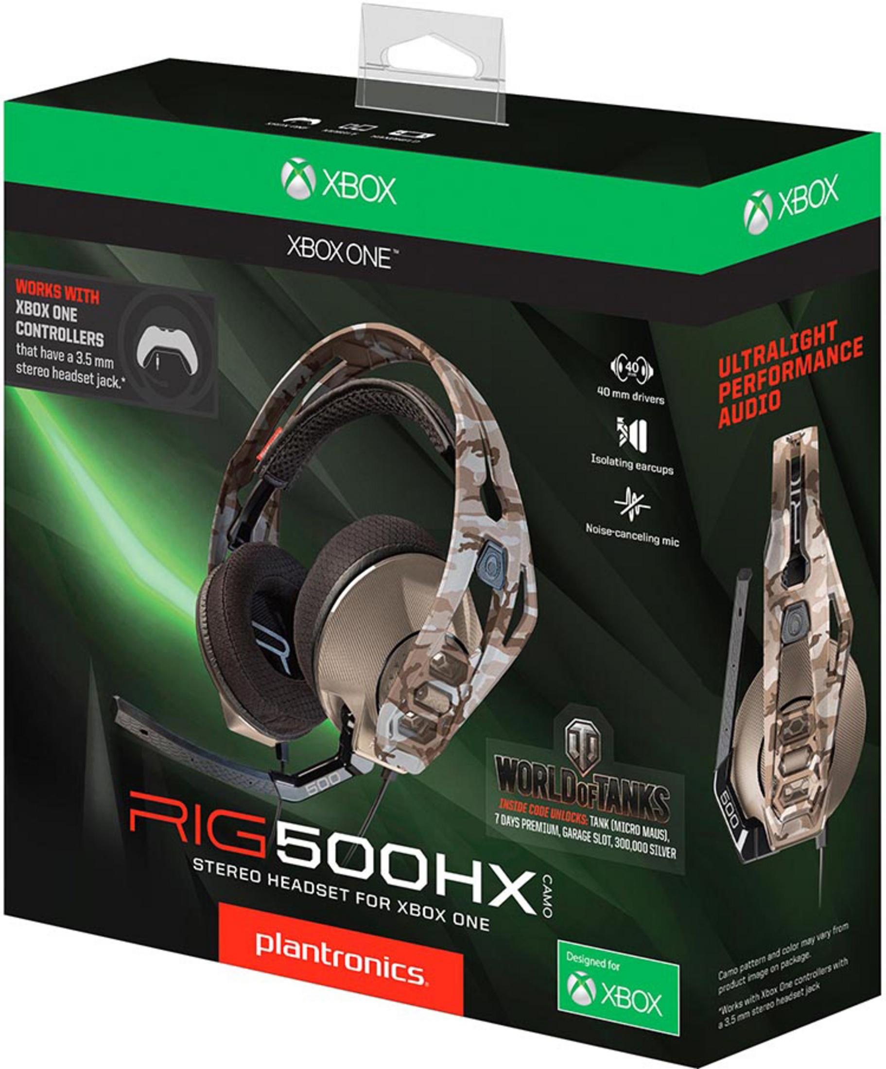 Eine Headset-Box mit sichtbaren Kopfhörern. Die Box hat ein grünes und schwarzes Design. Weißer Hintergrund.