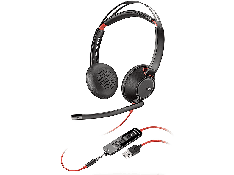 POLY 2-221456-099 BLACKWIRE 5220 C5220 USB-A, Over-ear Headset Schwarz