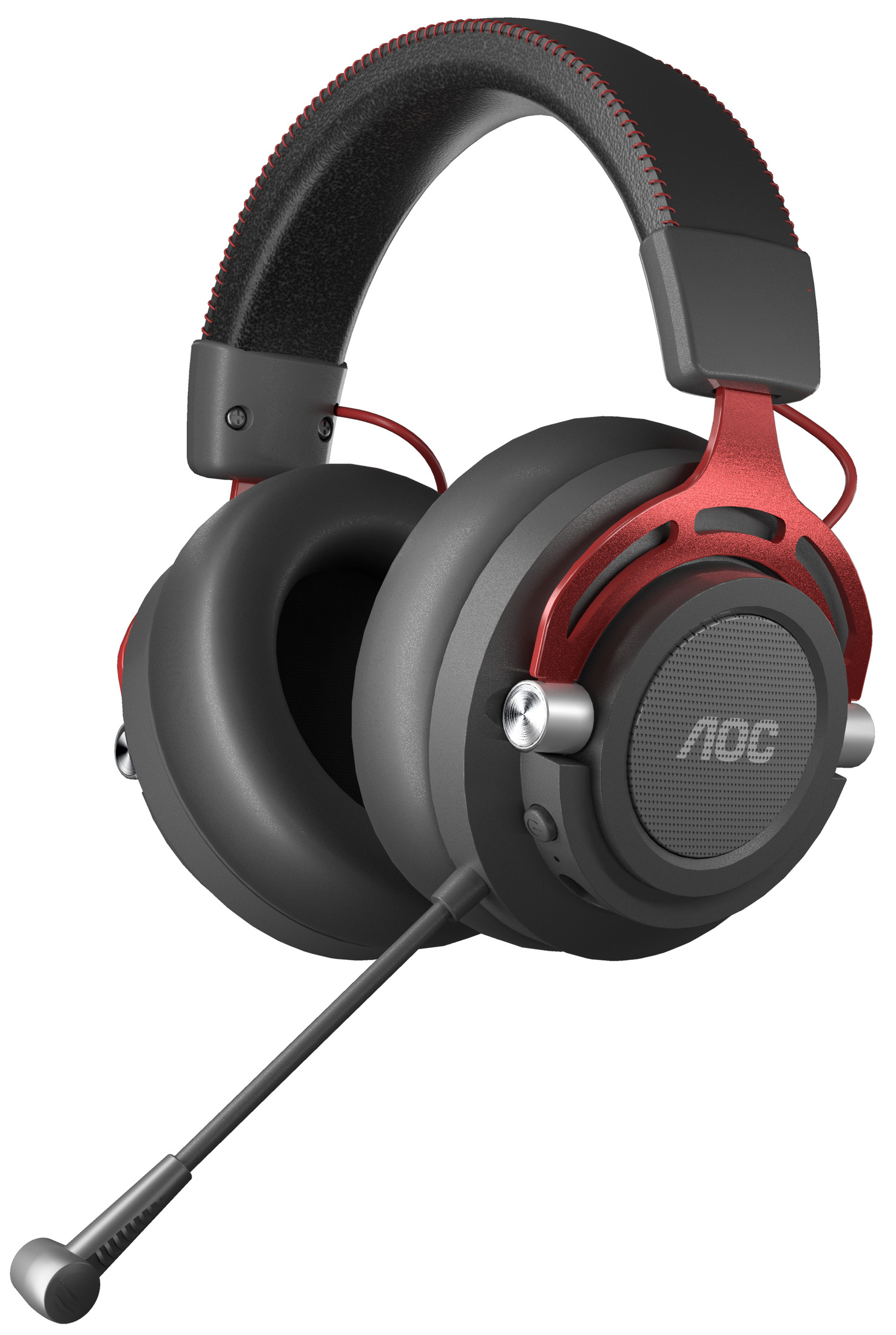 CABLE Headset AOC Gaming Over-ear 3.5MM Bluetooth WIRELESS + HEADSET, GAMING GH401 Grau/Rot