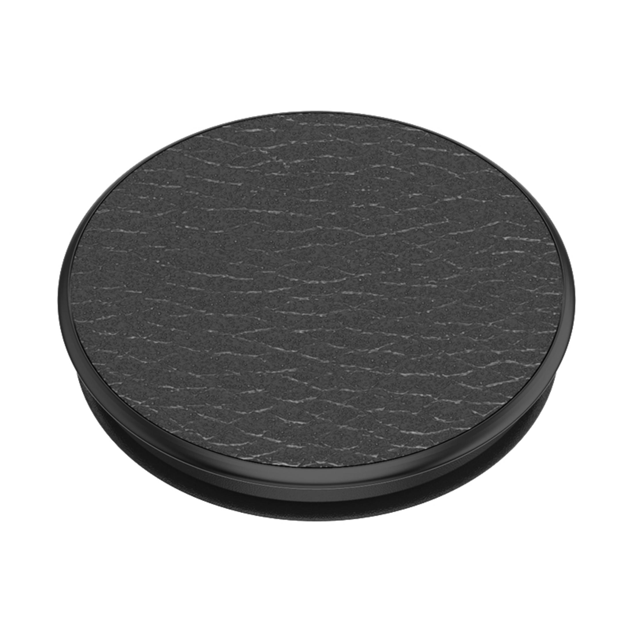 Schwarz POPSOCKETS Premium Black Leather Vegan Handyhalterung, PopGrip