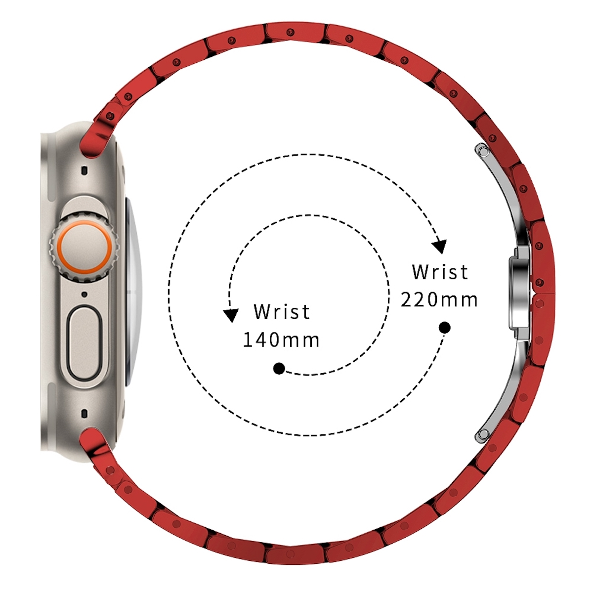 8 45 Band, WIGENTO Deluxe 1 Series 4 + 7 / Ersatzarmband, 1 / 42mm, 49mm 3 Gold 6 2 SE Ultra 44 2 5 Apple, 9 Rot Watch / Stahl