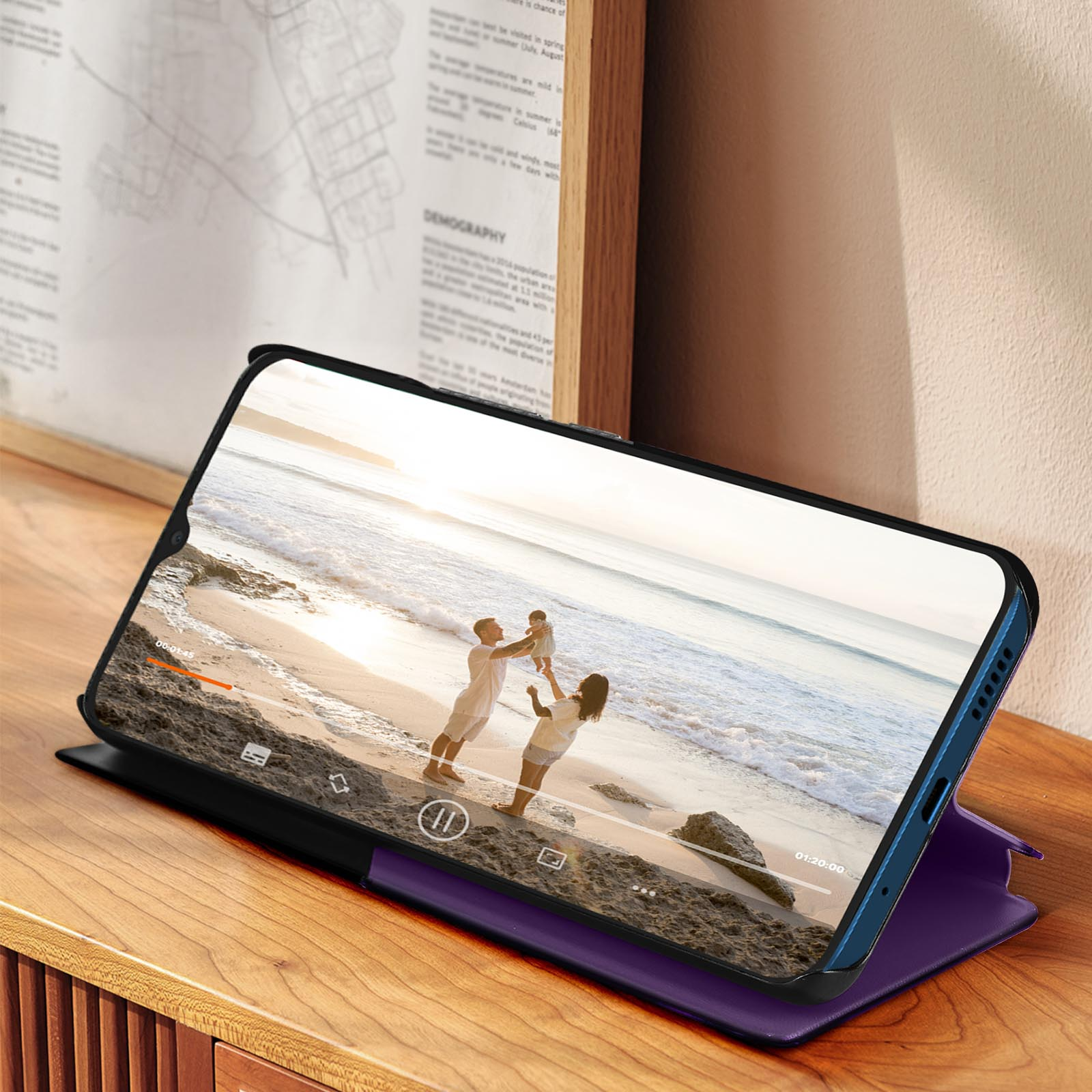 AVIZAR Window View Violett Xiaomi, 12C, Series, Bookcover, Redmi