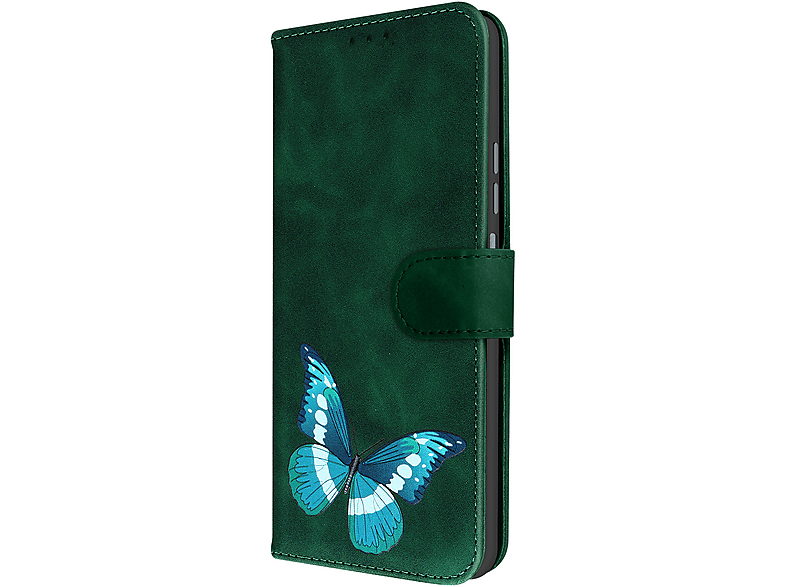 AVIZAR Butterfly Series, Bookcover, Xiaomi, Redmi Note 12 5G, Grün