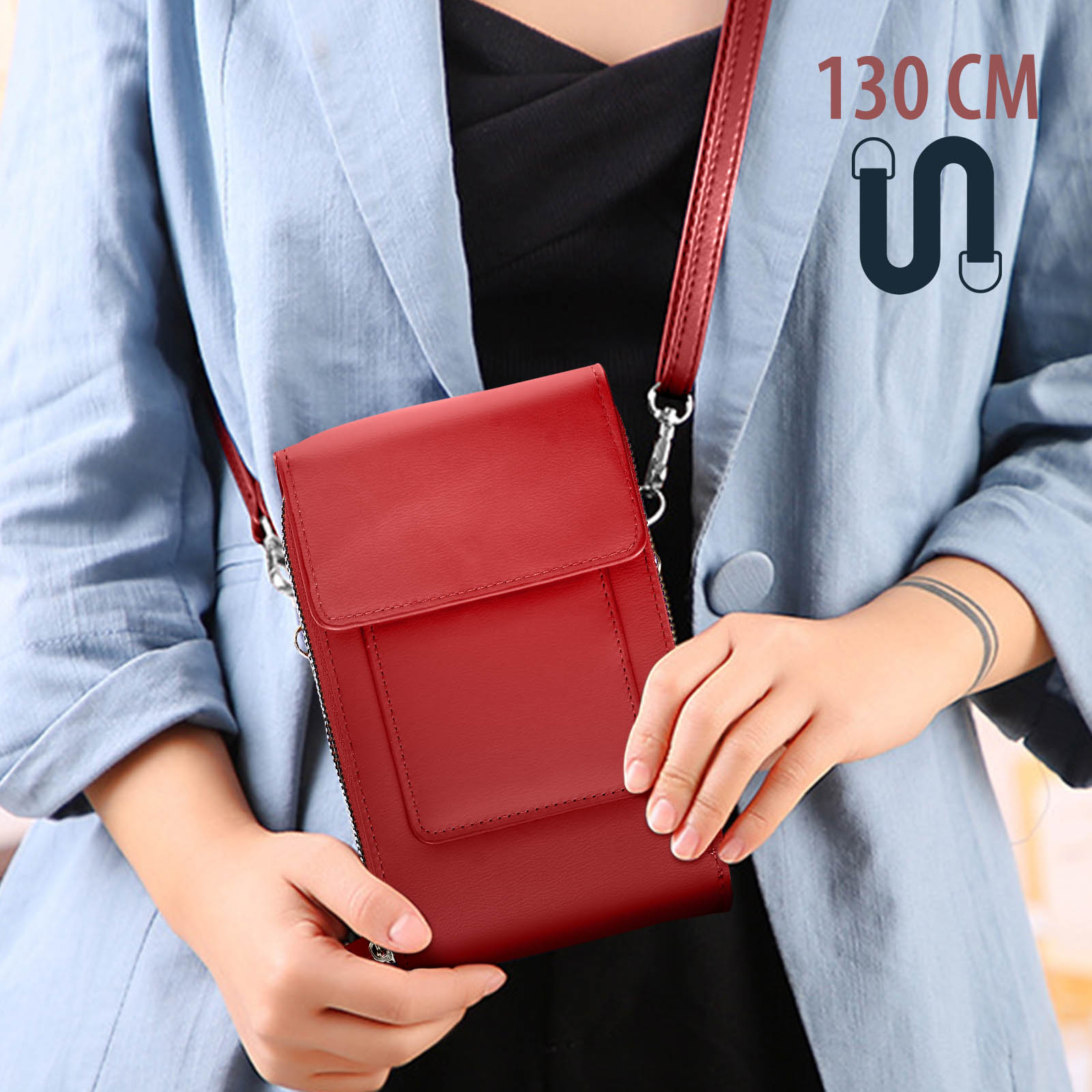 You Bookcover, For Smartphone-Schultertasche Series, Universal, Rot AVIZAR Universal,