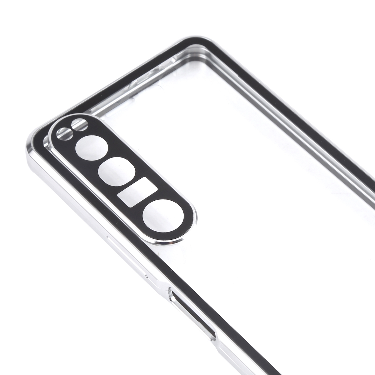 Sony, Hülle Silber gehärtetem Glas Cover, WIGENTO Magnetische 1 IV, Xperia Metall, aus Full und