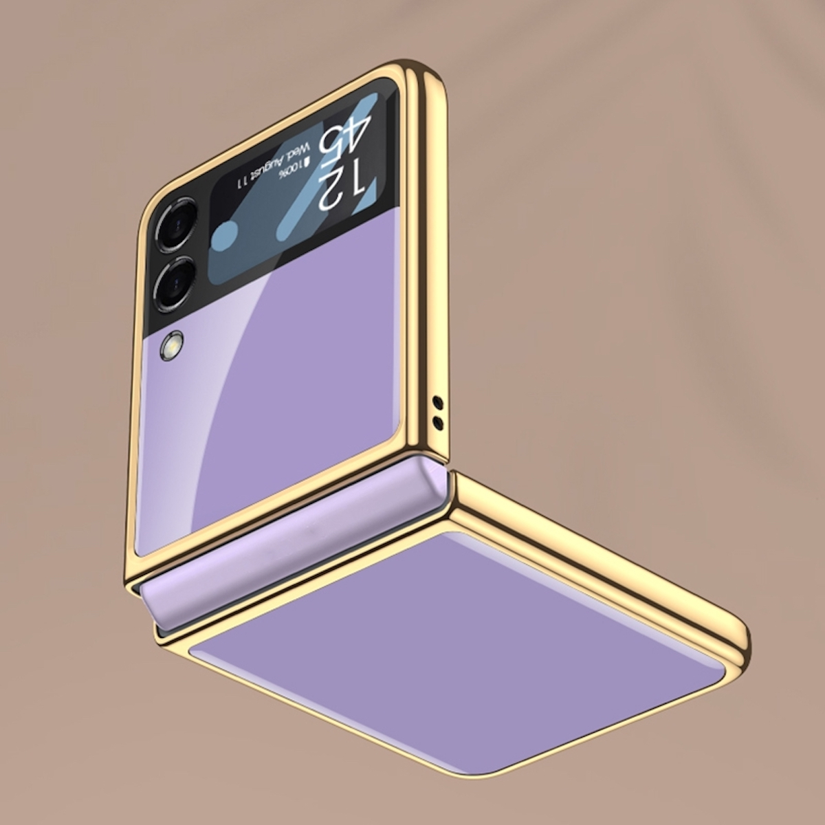 Galaxy Backcover, Glas Hülle, Z WIGENTO Samsung, Design Lackierte Blau 5G, Flip4