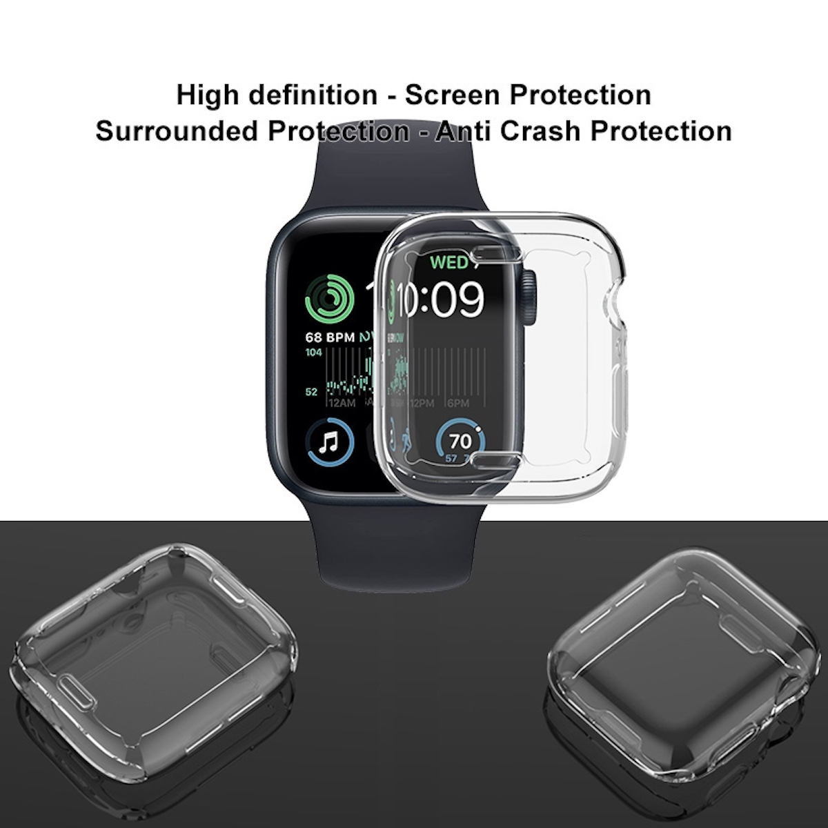 Schock 40mm, Watch Transparent Silikon Cover, 2022 SE 2023 / WIGENTO TPU 360 Hülle, Kunststoff Grad Apple, Full
