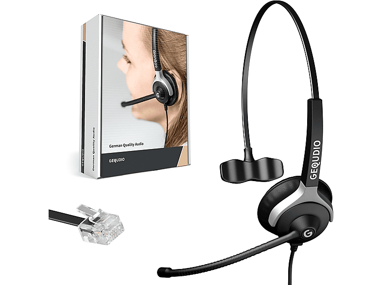 Schwarz für GEQUDIO On-ear mit Headset Kabel, Unify 1-Ohr Headset