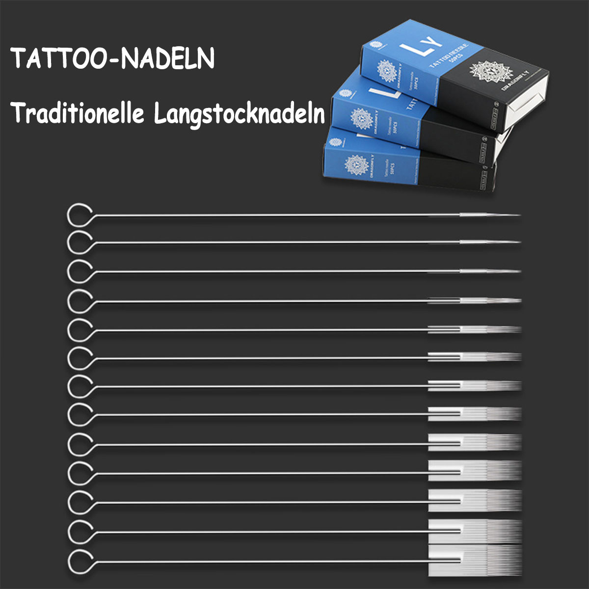 SCHEIFFY Tattoo-Nadel-Set, Nadeln Seiden-Tattoo-Nadel, 5RS Einweg-Tattoo-Nadeln, Tätowiernadeln 5RS 12