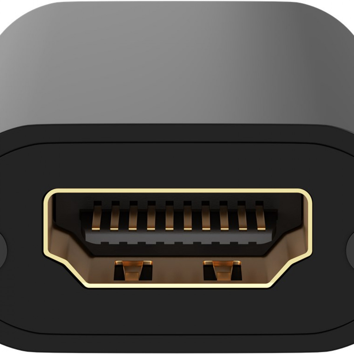 Nahaufnahme eines schwarzen HDMI-Anschlusses.