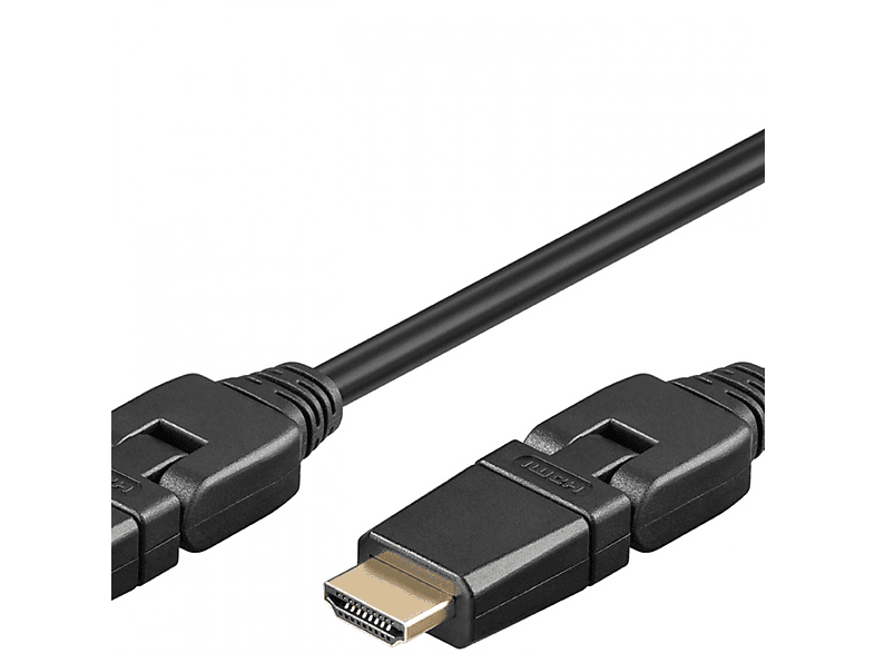 High-Speed-HDMI™-360°-Kabel Ethernet GOOBAY Kabel, Schwarz HDMI mit