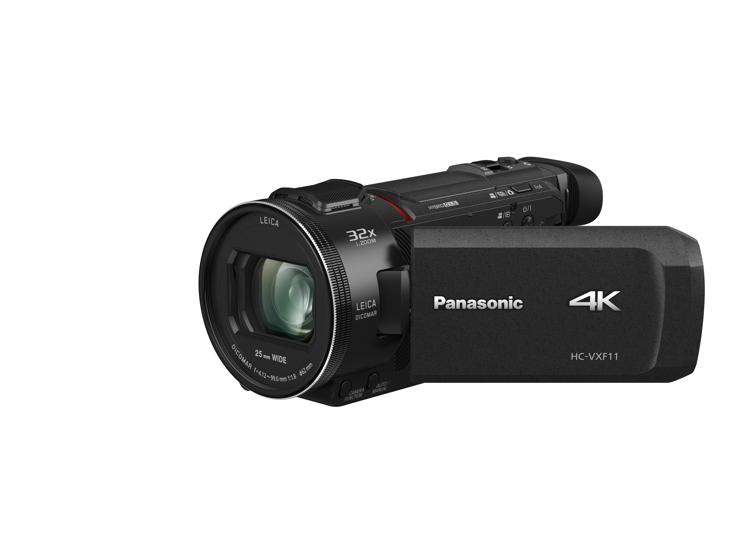Schwarze Panasonic Camcorder mit Leica-Objektiv.